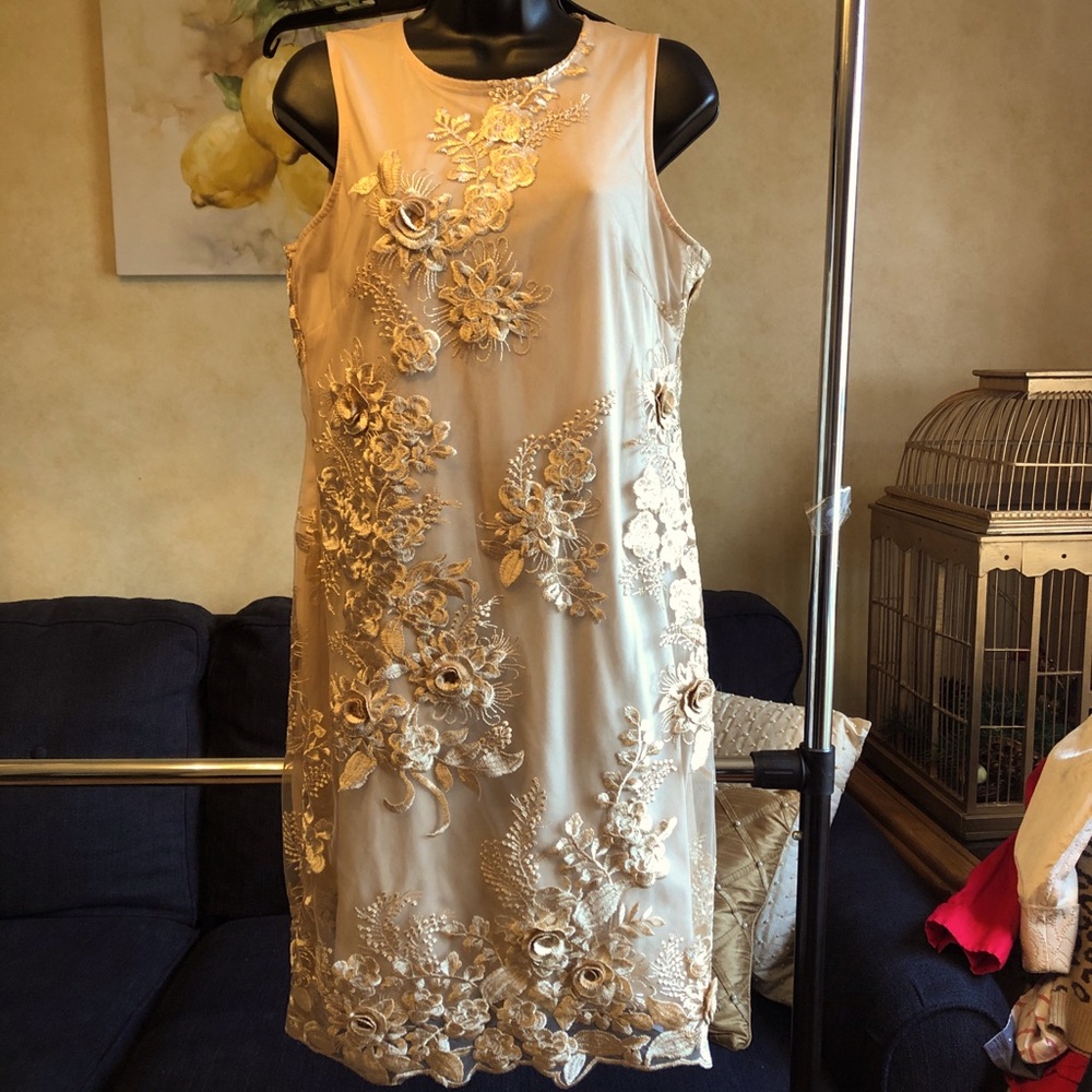 Beige dress ideal for weddings